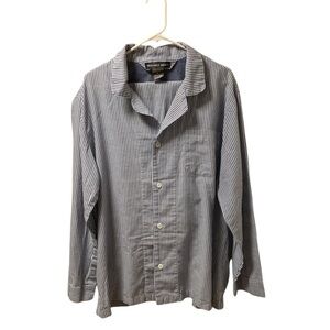 💚#2603 Geoffrey Beene Men's Striped Pajama Set - Blue and White